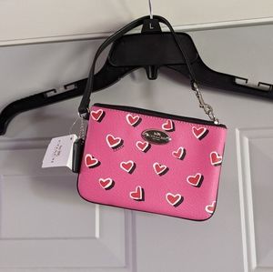 Coach Heart Print Wristlet